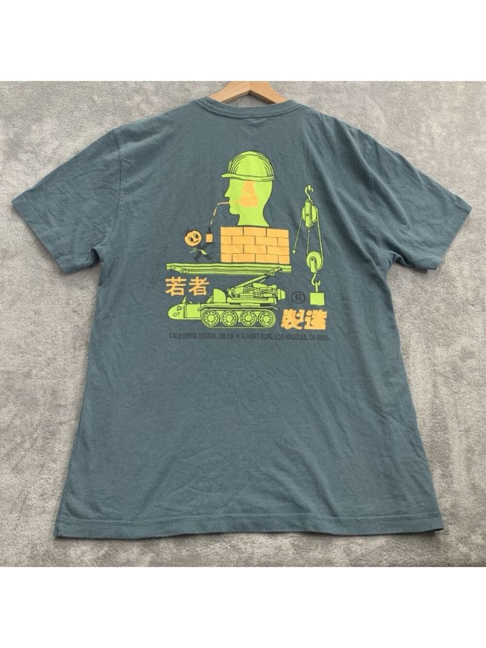Brain Dead x Dickies Shirt Mens Large Short Sleeve Blue Pocket Tee Graphic Print